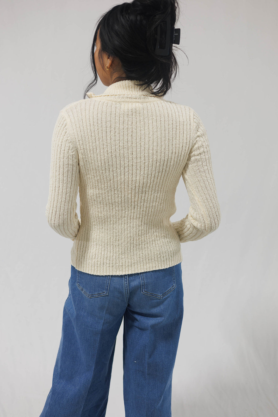 Tori Ribbed Zip Up Cardi