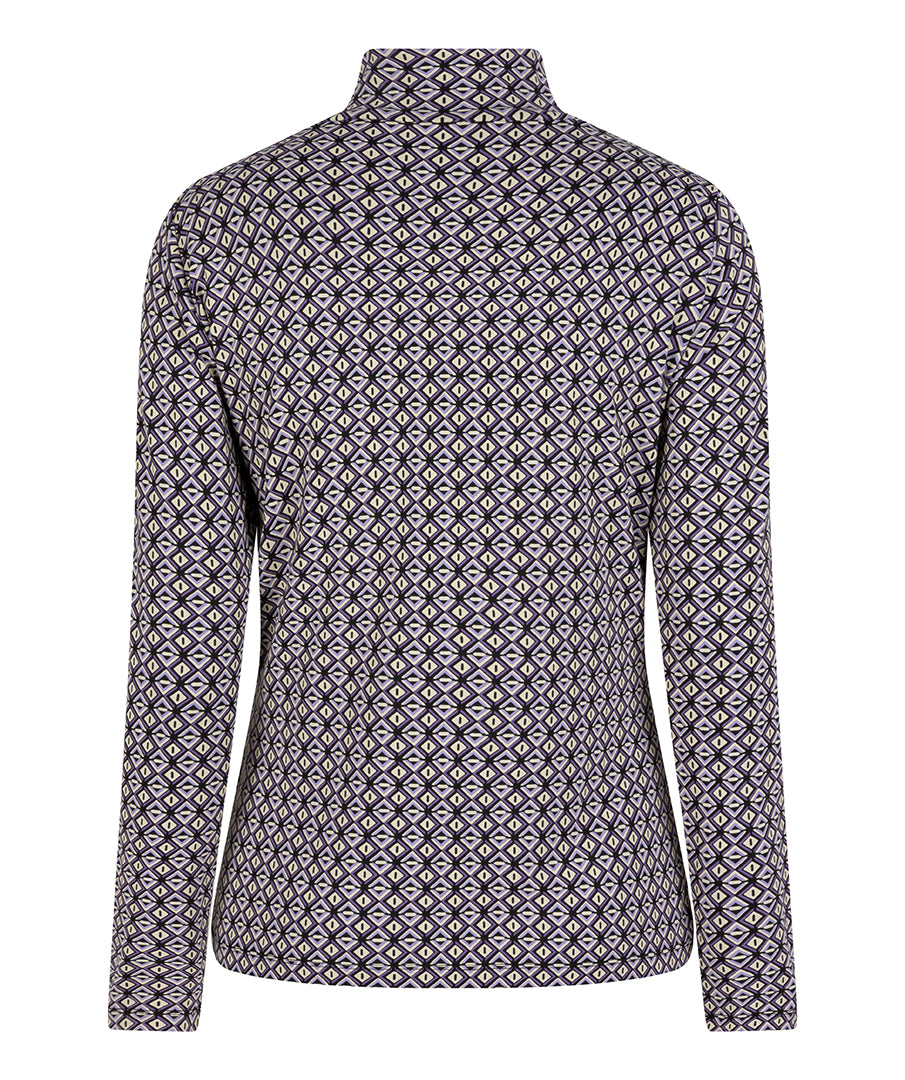 Graphic Earth V-neck Blouse