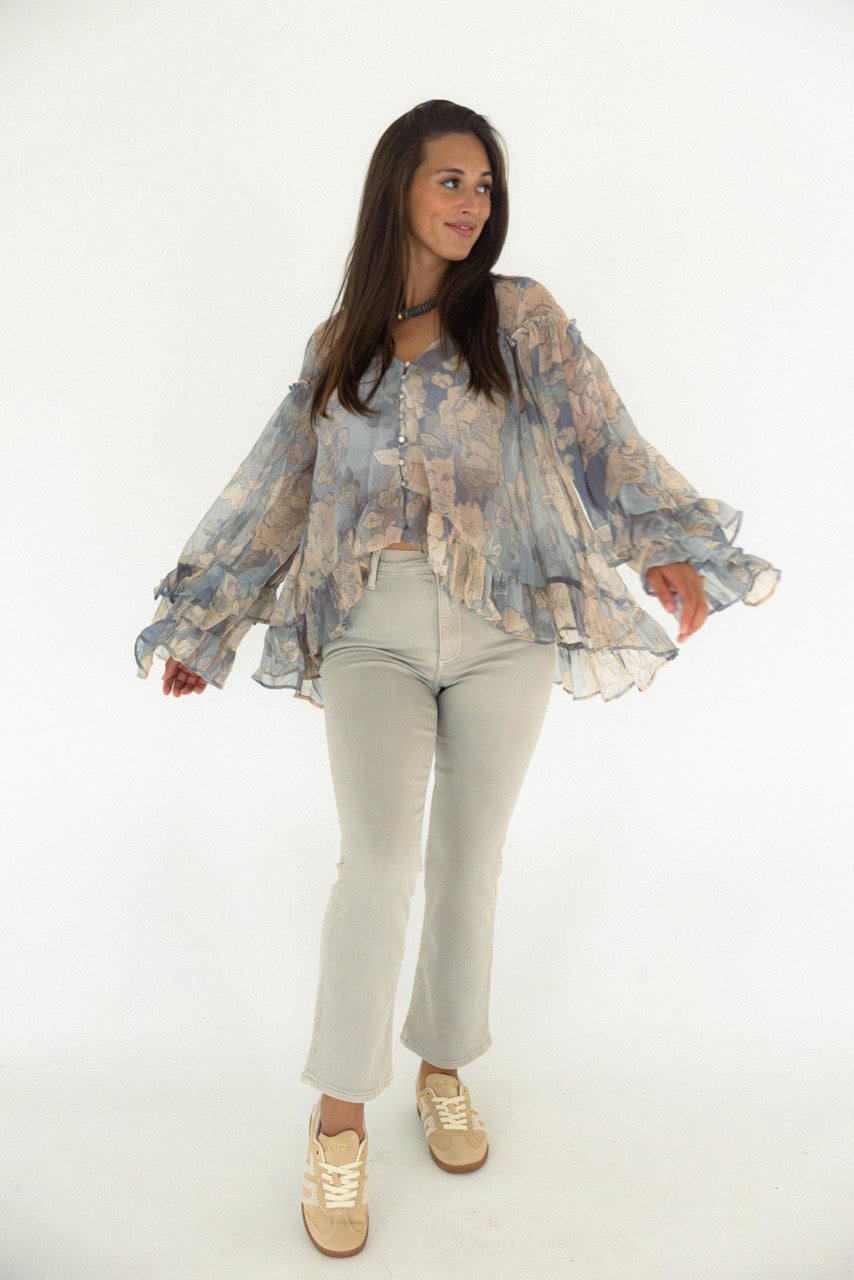 Free People - Day Dreaming Blouse - Stone Combo