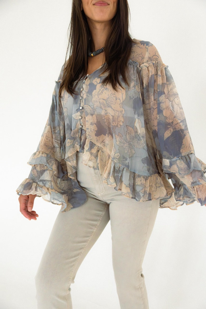 Free People - Day Dreaming Blouse - Stone Combo