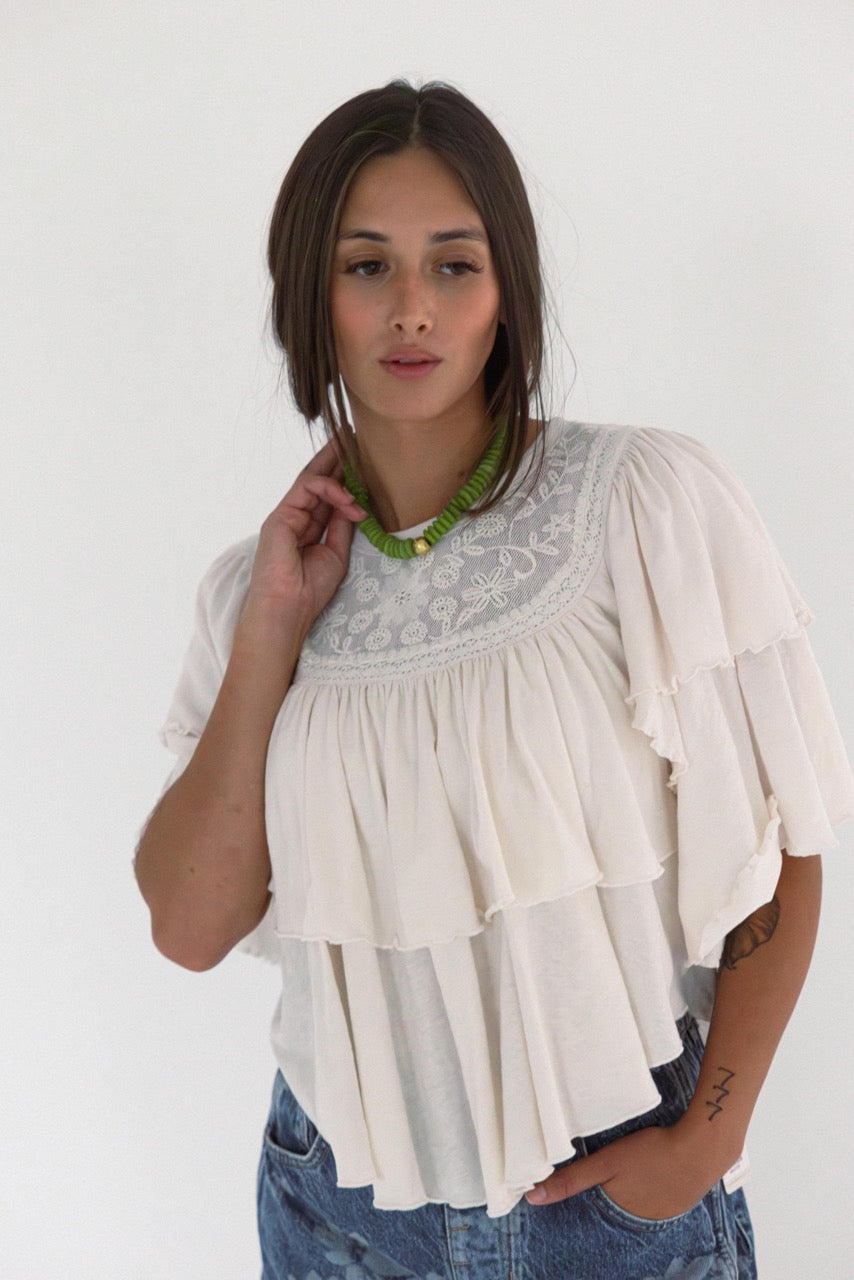 Free People - Rose Party Tee - Sugar Swizzle