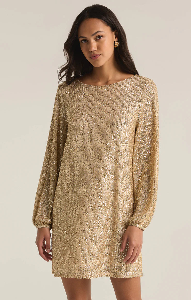 Andromeda Sequin Dress Champagne