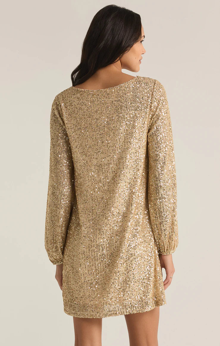Andromeda Sequin Dress Champagne