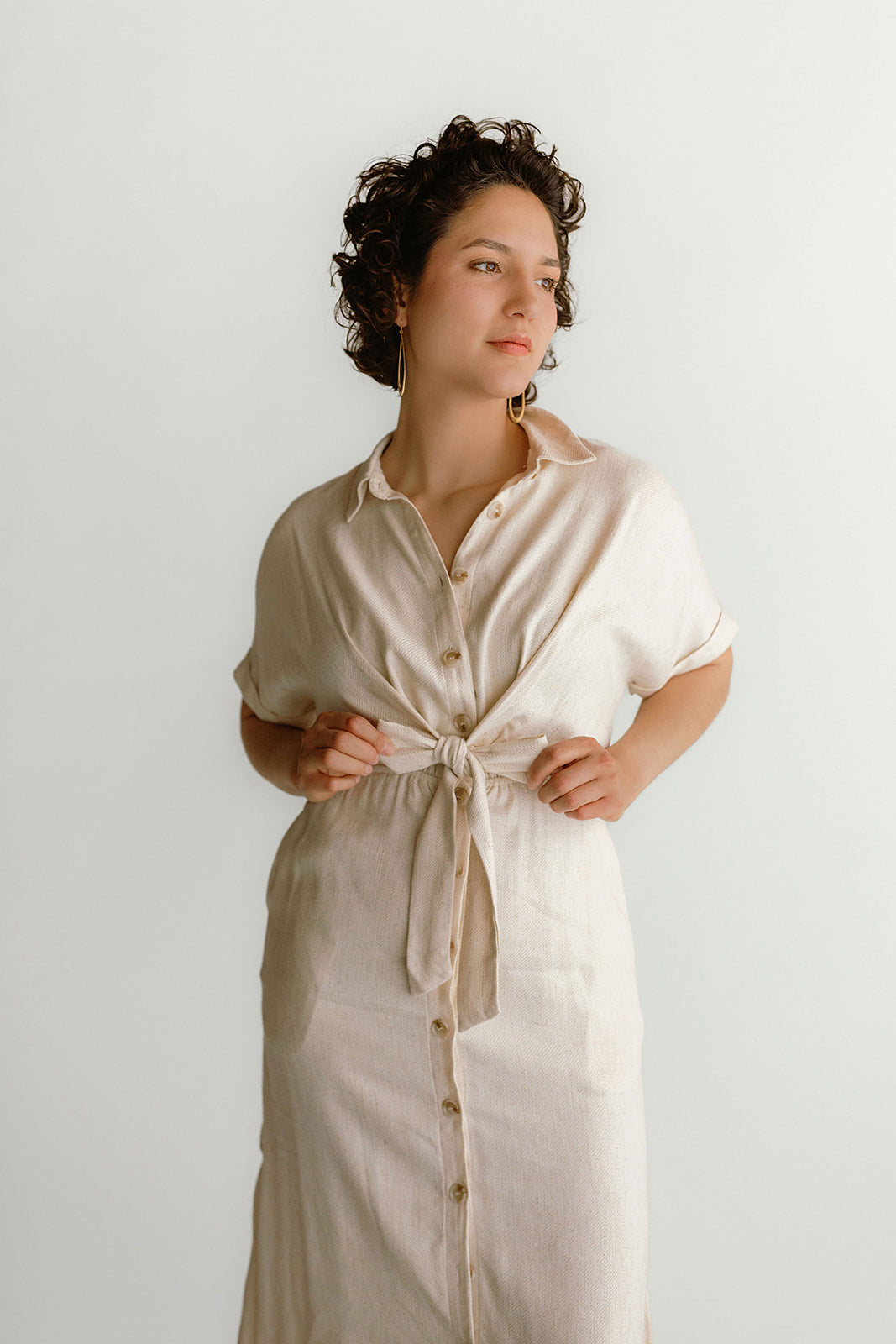 Alienor Beige Woven Dress