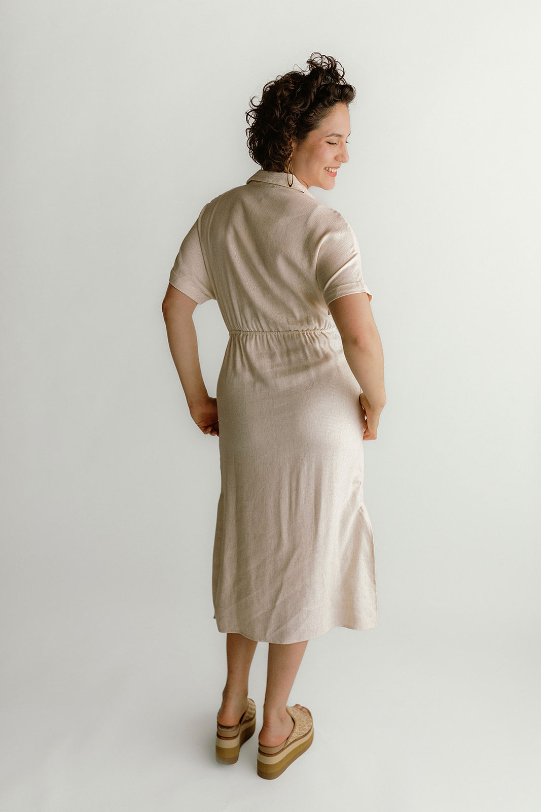Alienor Beige Woven Dress
