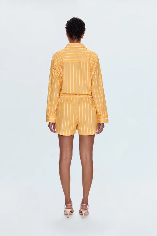 Amelie Romper - Papaya Stripe