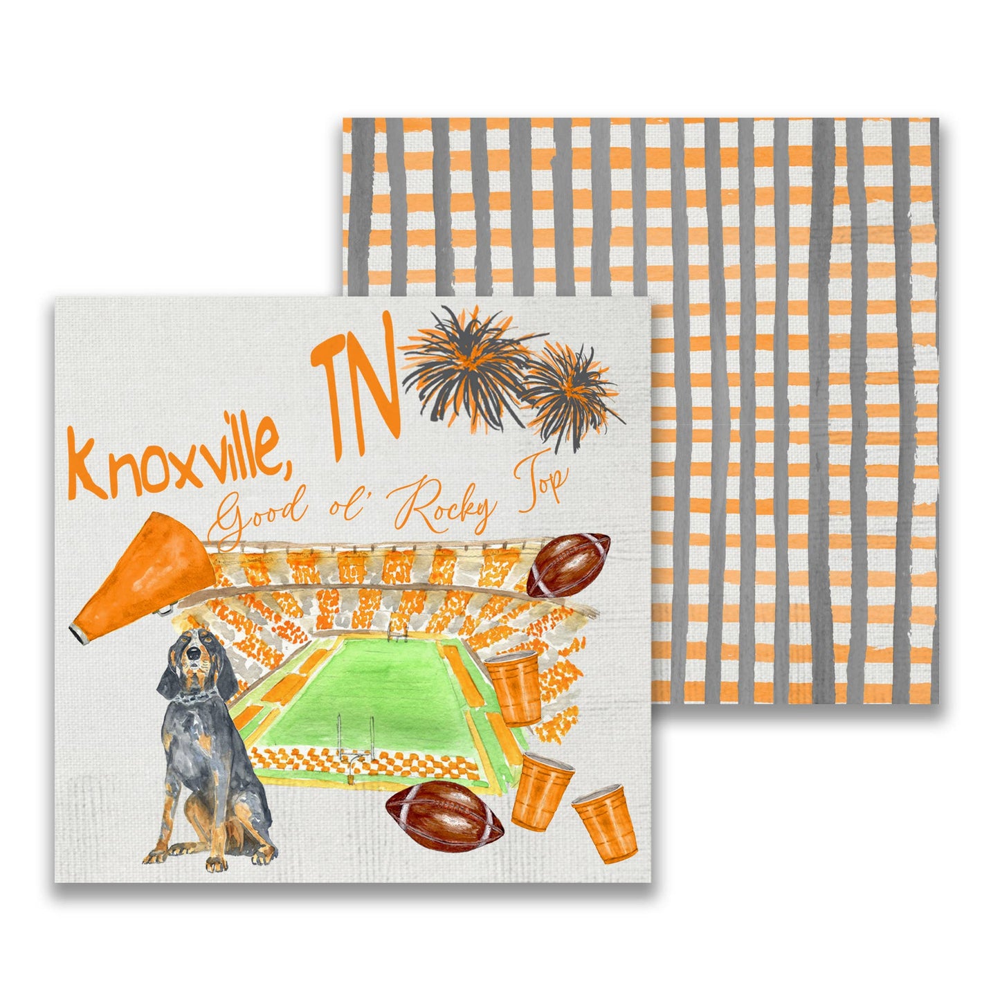 Tennessee Football Pattern Cocktail Napkin