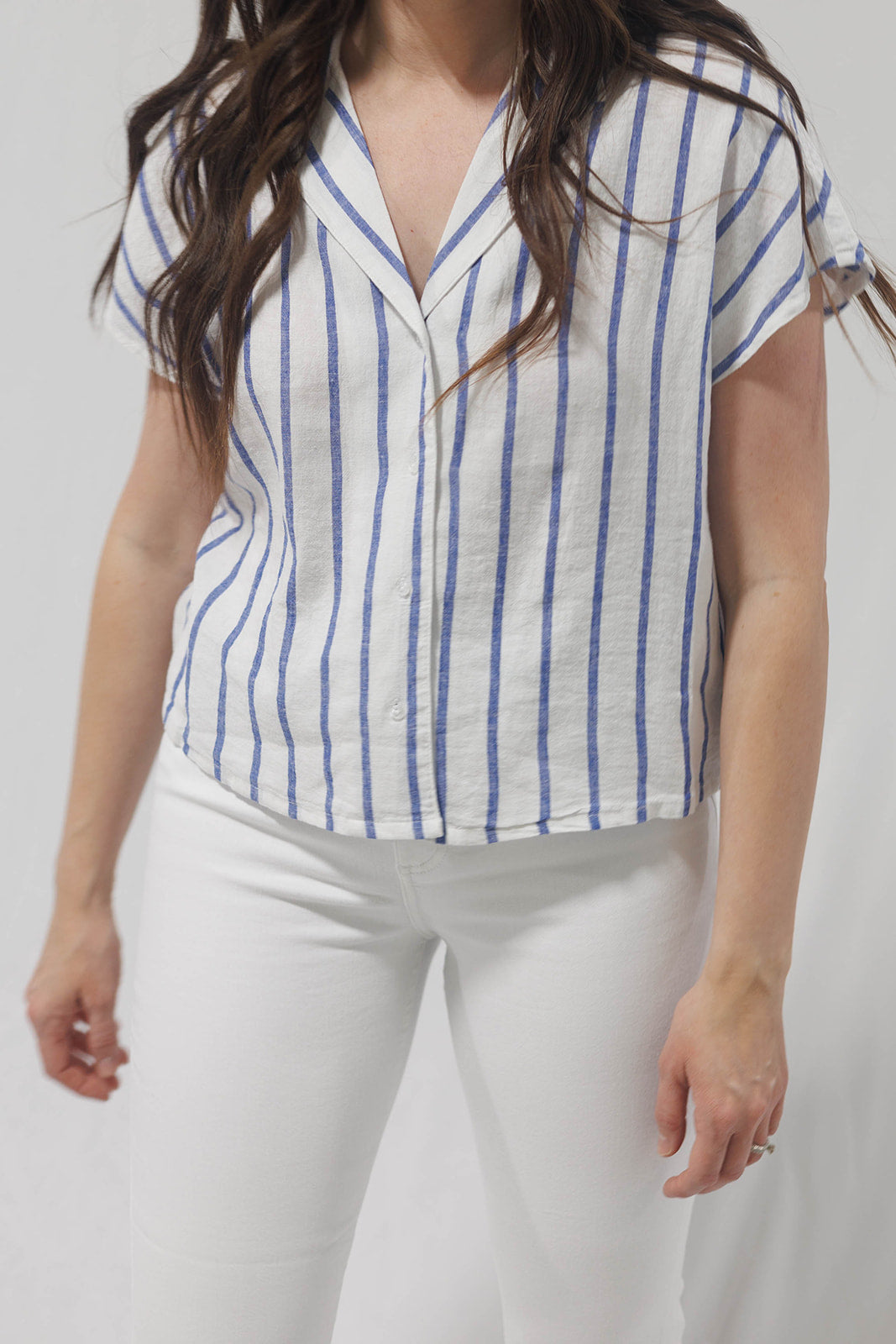 Parallel Button Down Top Palace Blue