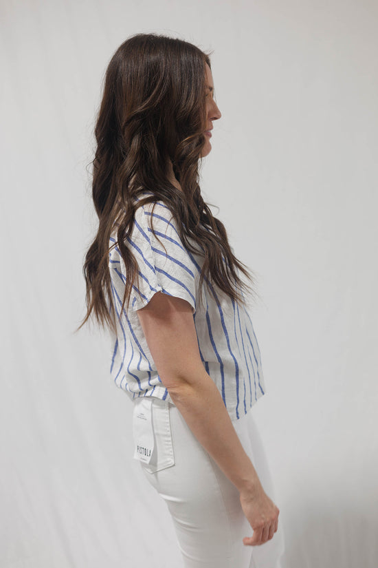 Parallel Button Down Top Palace Blue