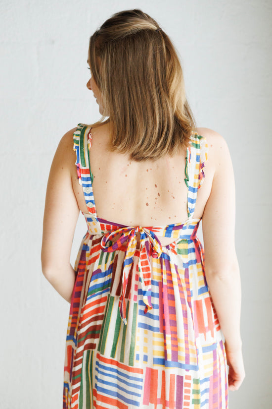 Multi Colored Tiered Print Dress