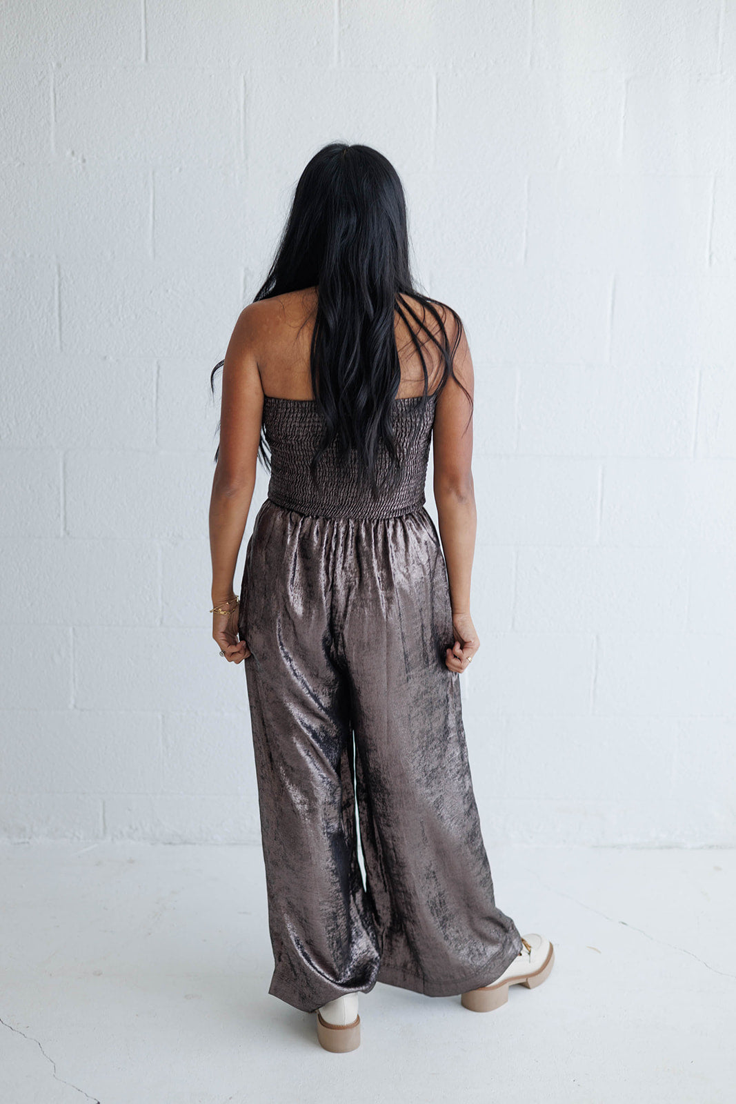 Tie Front Shine Jumpsuit