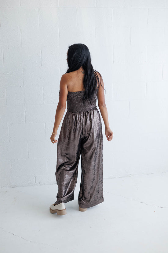 Tie Front Shine Jumpsuit