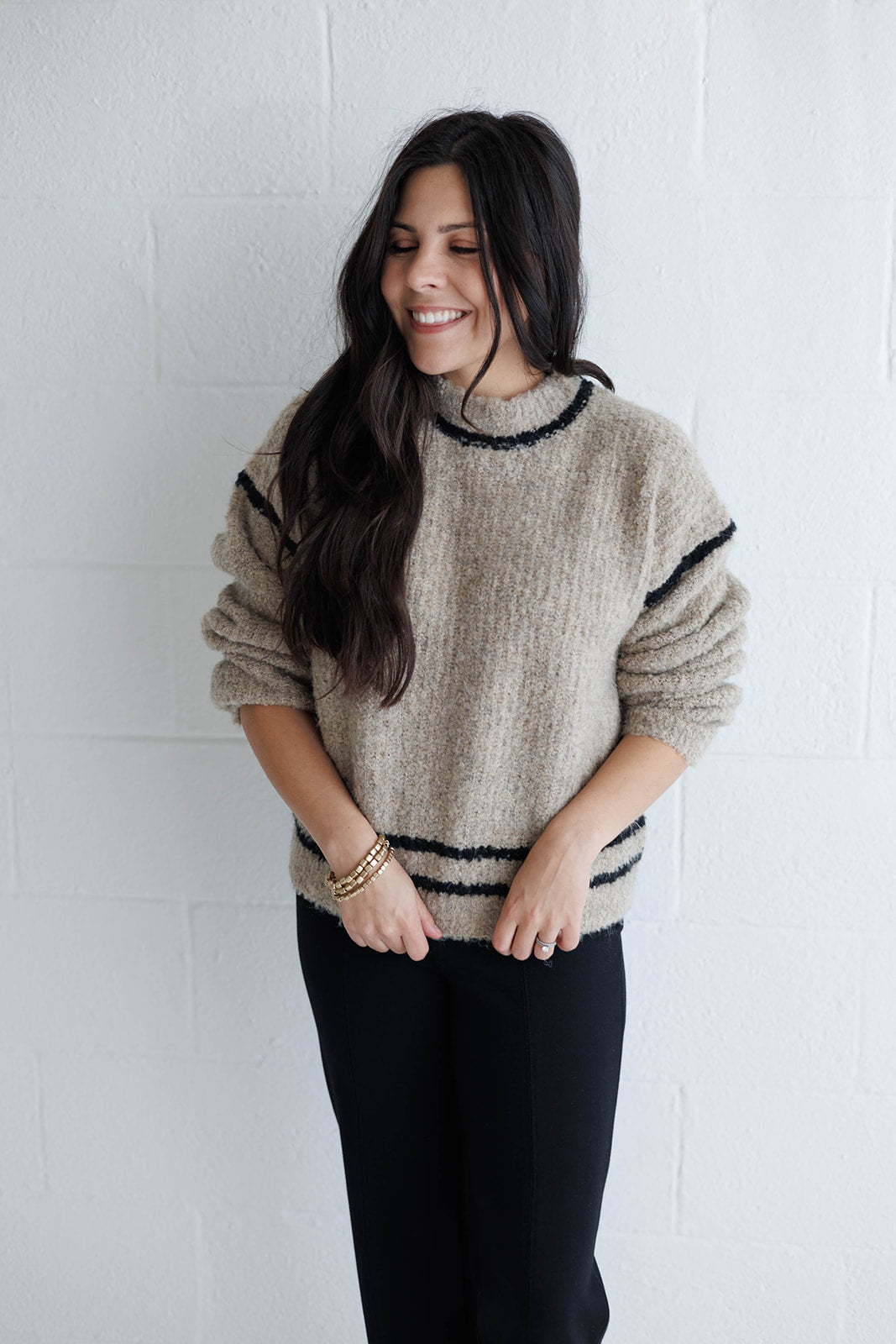 Contrast Outline Sweater