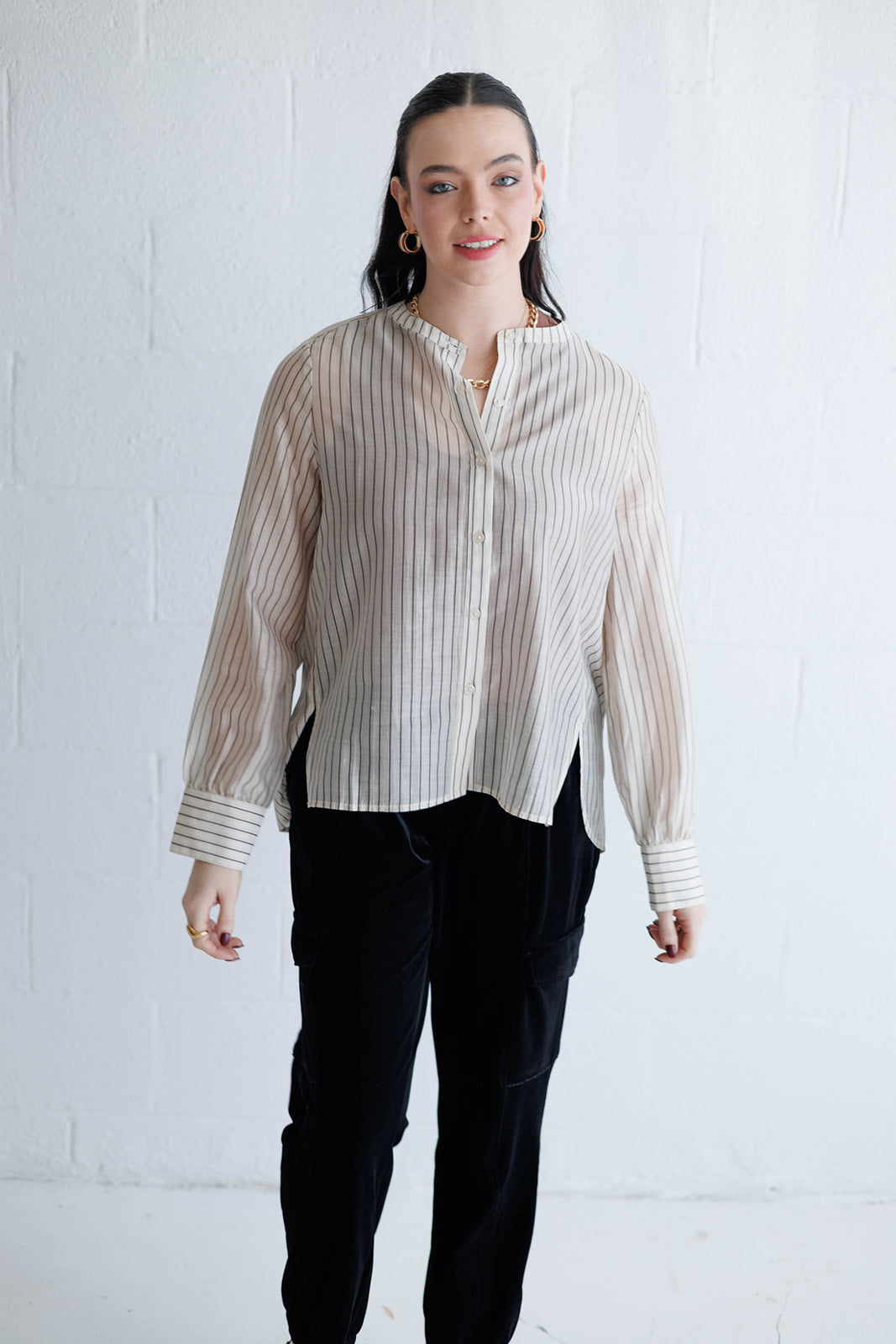 Femme Shirt Lt Marble Stripe