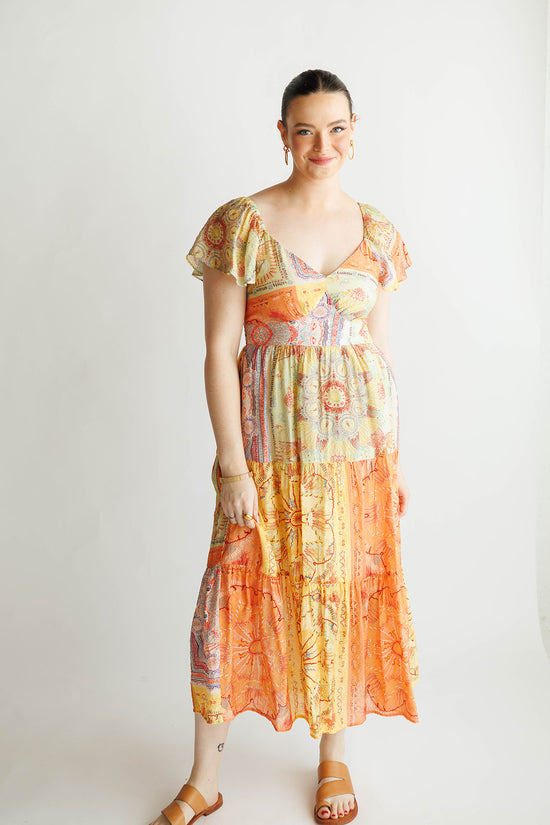 Multi Print Maxi Dress