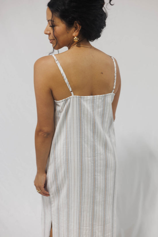 Nopales Striped Buttoned Maxi Dress