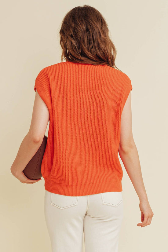 'Tenn' Embroidered Sleeveless Sweater Top