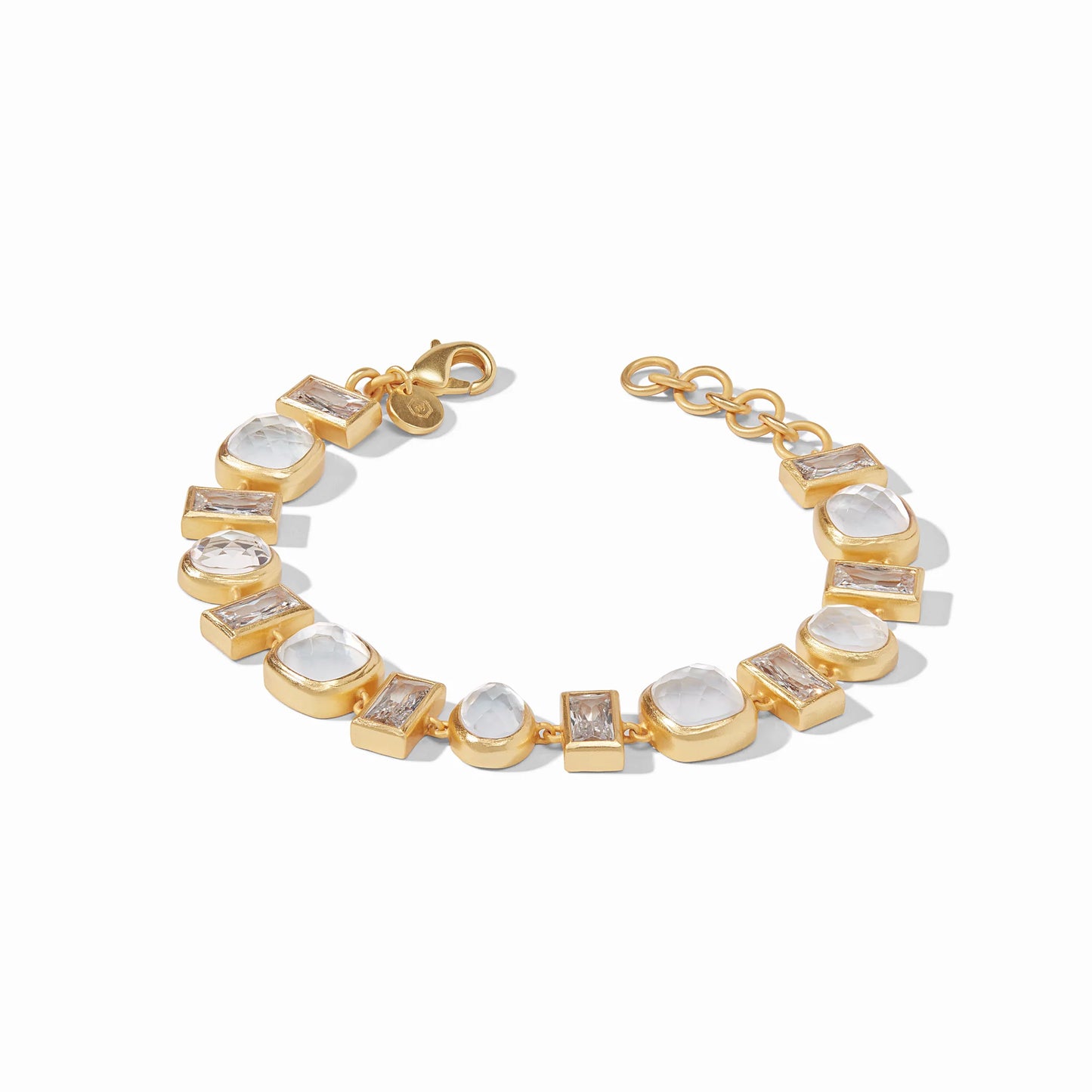 Load image into Gallery viewer, Antonia Tennis Bracelet Gold Iridescent Clear Crystal
