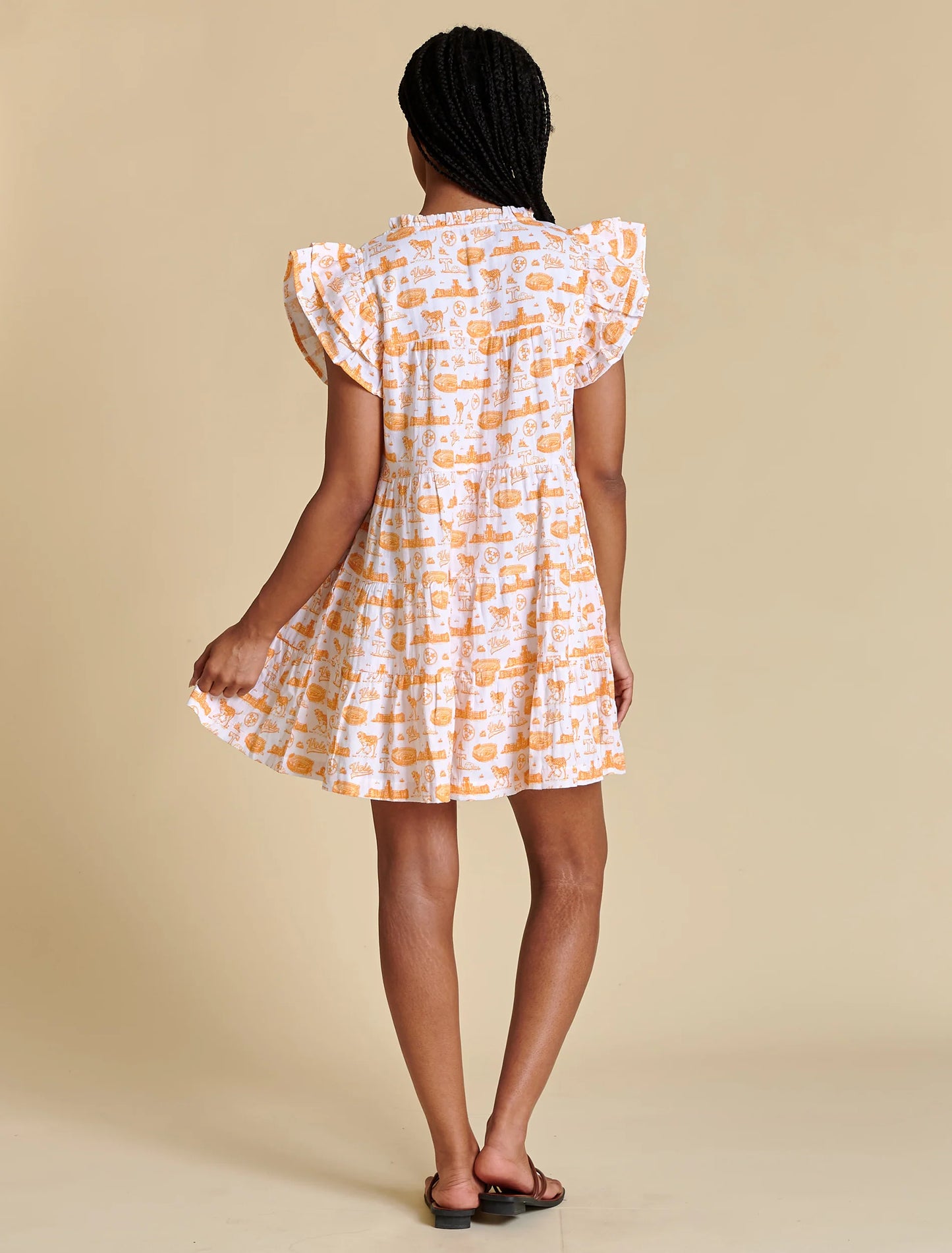 The Team Toile Flutter Sleeve Dress