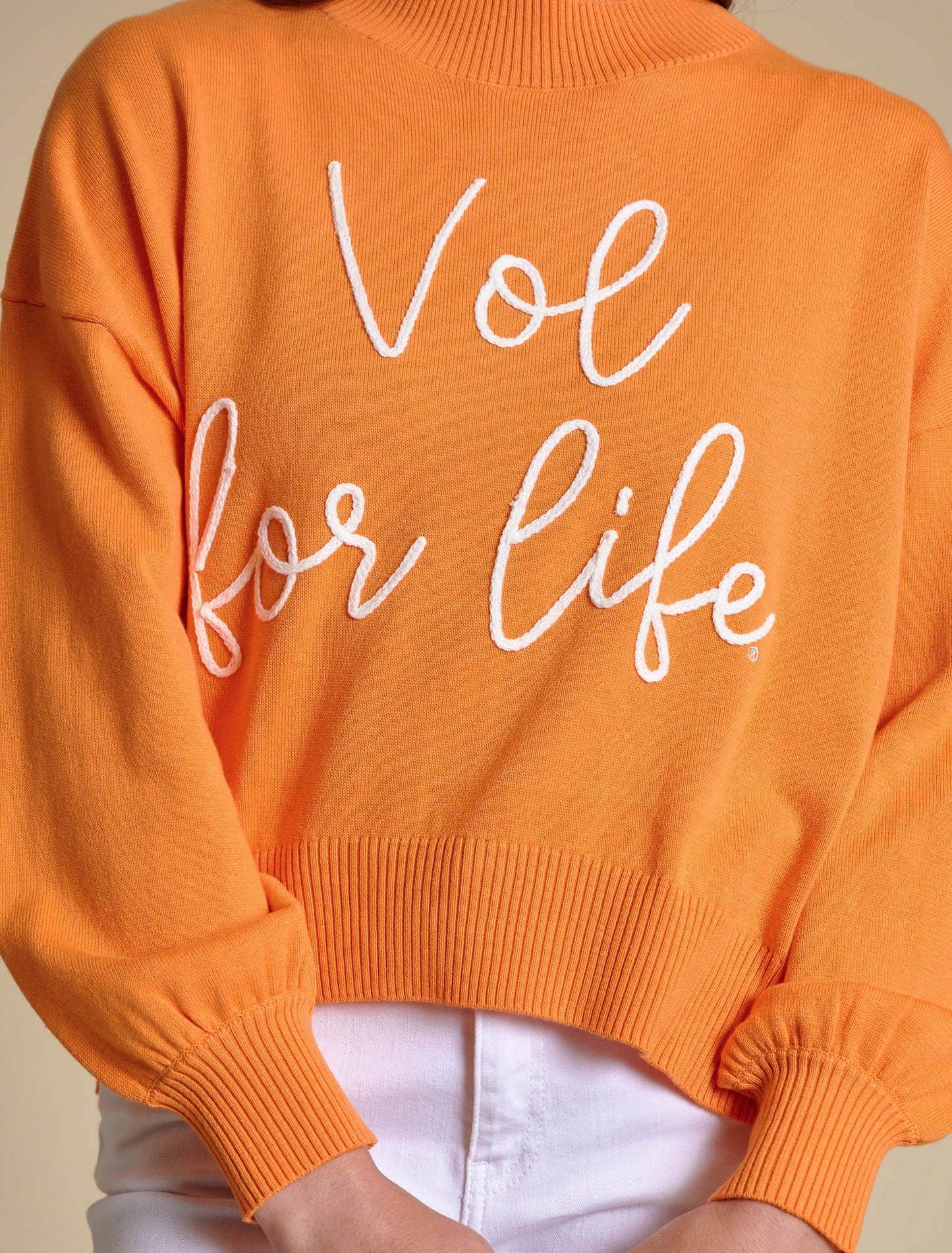 Embroidered Mock Neck Sweater