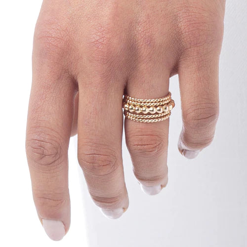 Load image into Gallery viewer, Classic Gold 3mm Bead Ring - 8
