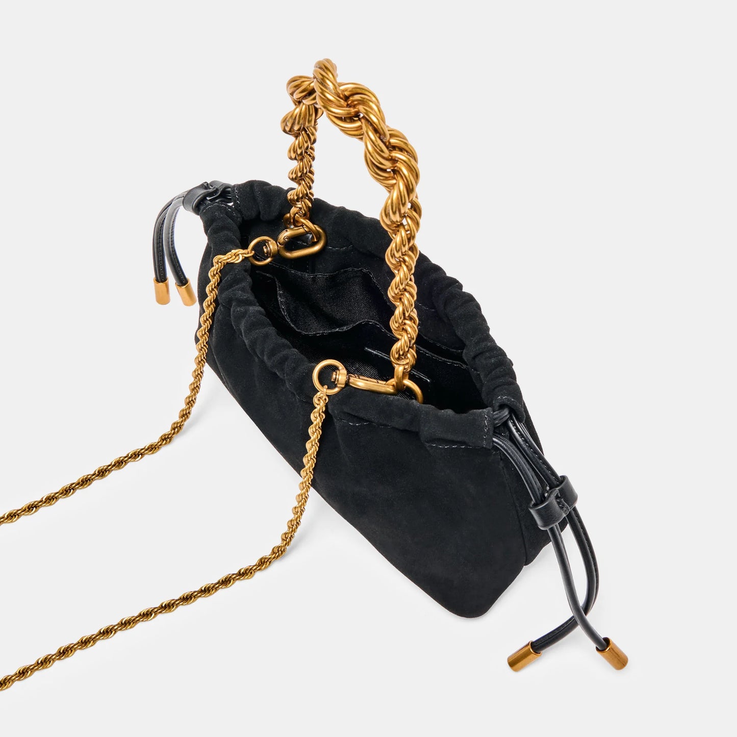 Cleo Mini Drawstring Bag - Black
