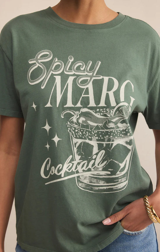 Spicy Marg Boyfriend Tee - Hunter Green