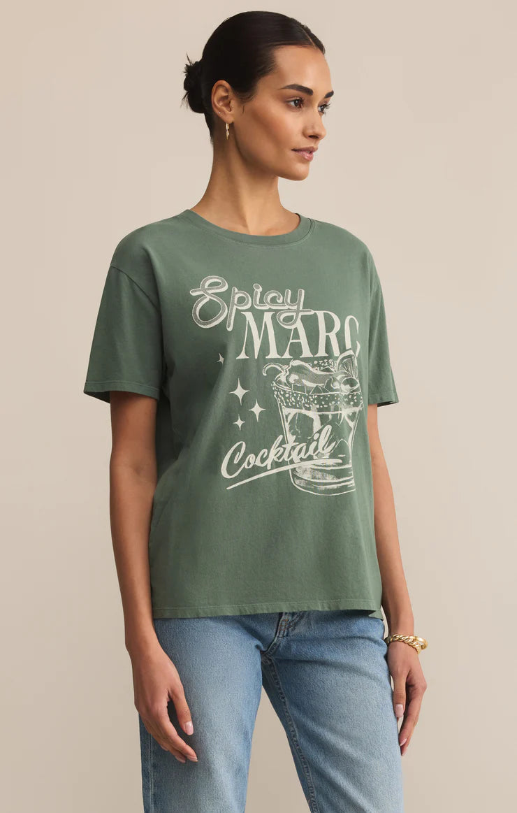 Spicy Marg Boyfriend Tee - Hunter Green