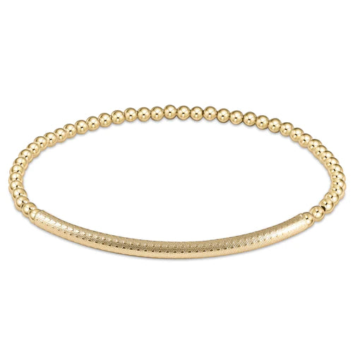 Load image into Gallery viewer, Bliss Bar Gold Pattern 3mm Bead Bracelet - Gold
