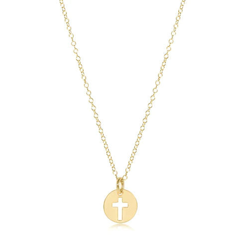 Load image into Gallery viewer, 16&amp;quot; Necklace Gold - Blessed Small Gold Disc
