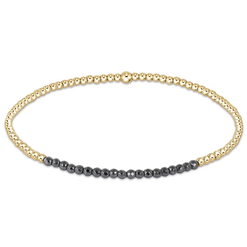 Load image into Gallery viewer, Gold Bliss 2mm Bead Bracelet - hematite

