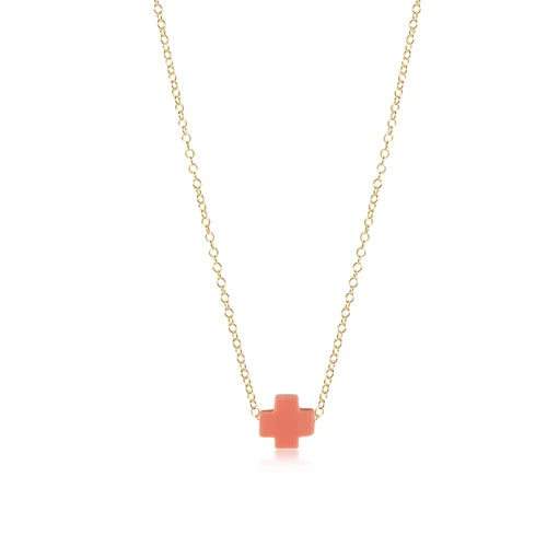 Load image into Gallery viewer, 16&amp;quot; Necklace Gold - Signature Cross Coral
