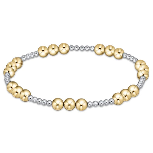 Load image into Gallery viewer, Classic Joy Pattern 5mm Bead Bracelet - Mixed Metal
