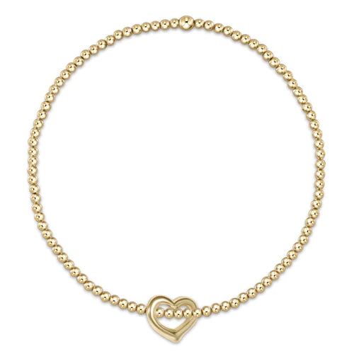 Load image into Gallery viewer, Classic Gold 2mm Bead Bracelet - Love Gold Charm
