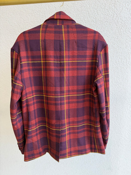 Free People - Dean Double Breasted Blazer - Plum Combo