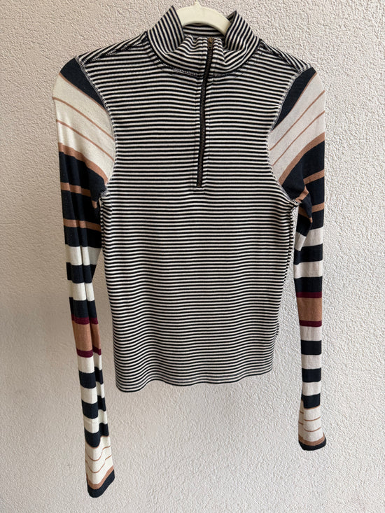 Free People - Avery Zip Up - Black Combo