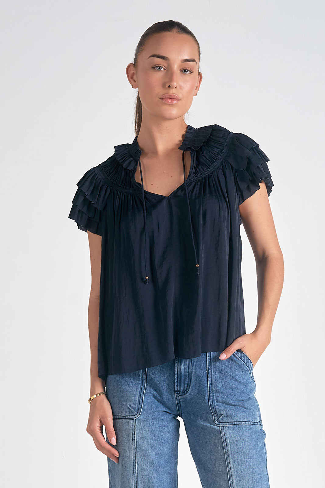 Ruffle Short Sleeve Top