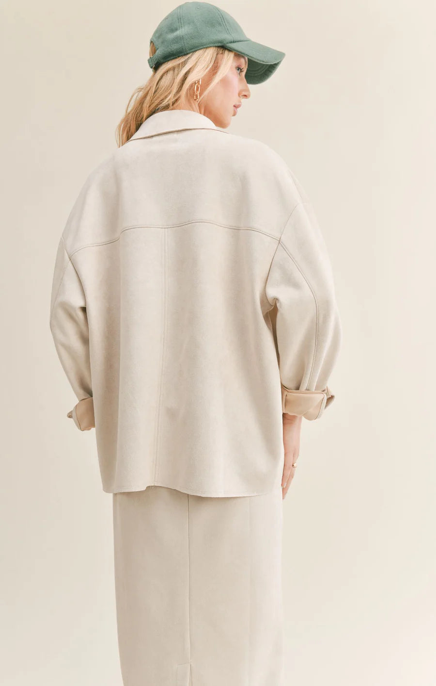 The Gallery Suede Oversized Shirt