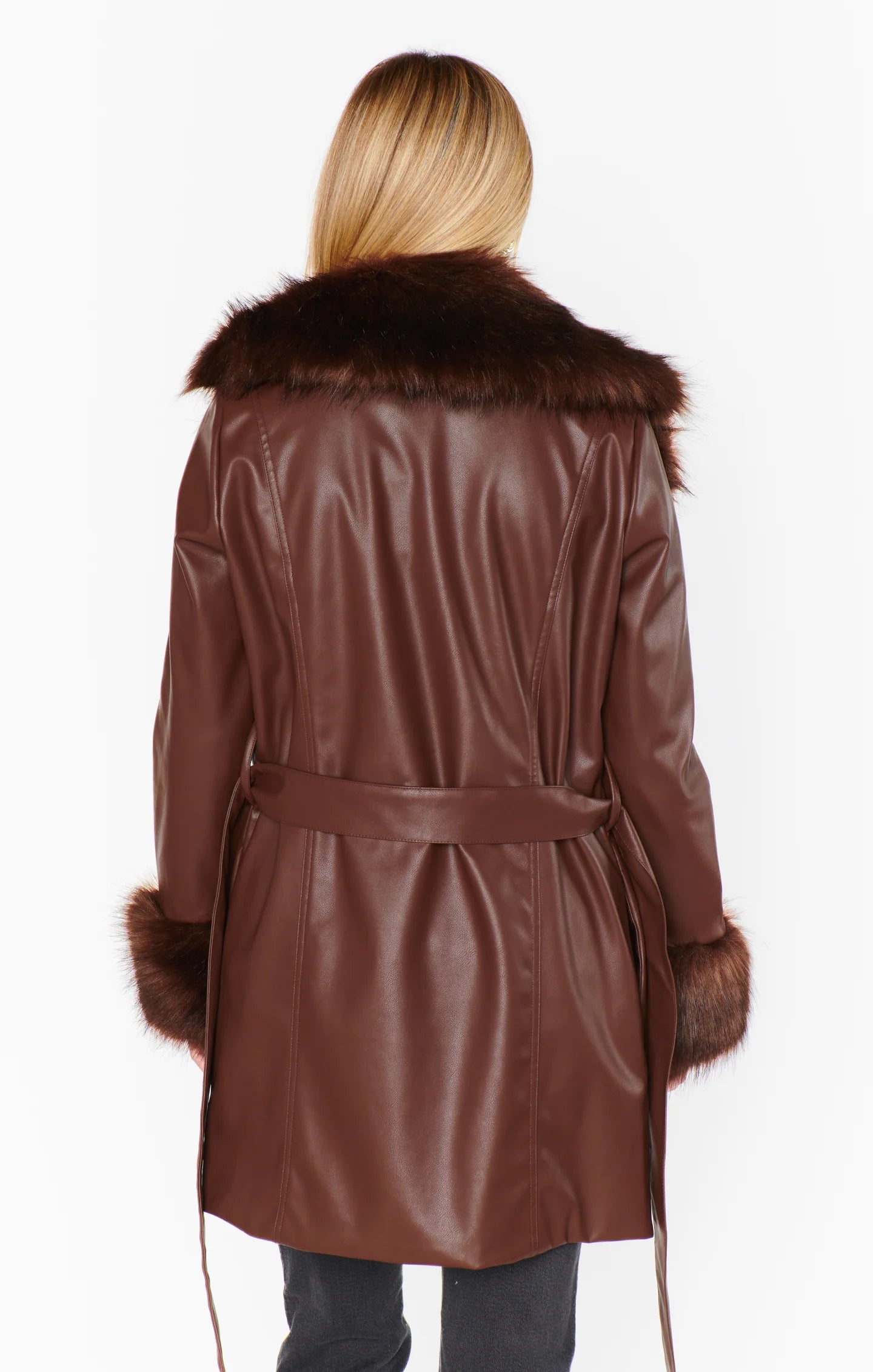 Show Me Your Mumu - Penny Lane Coat Cocoa Faux leather