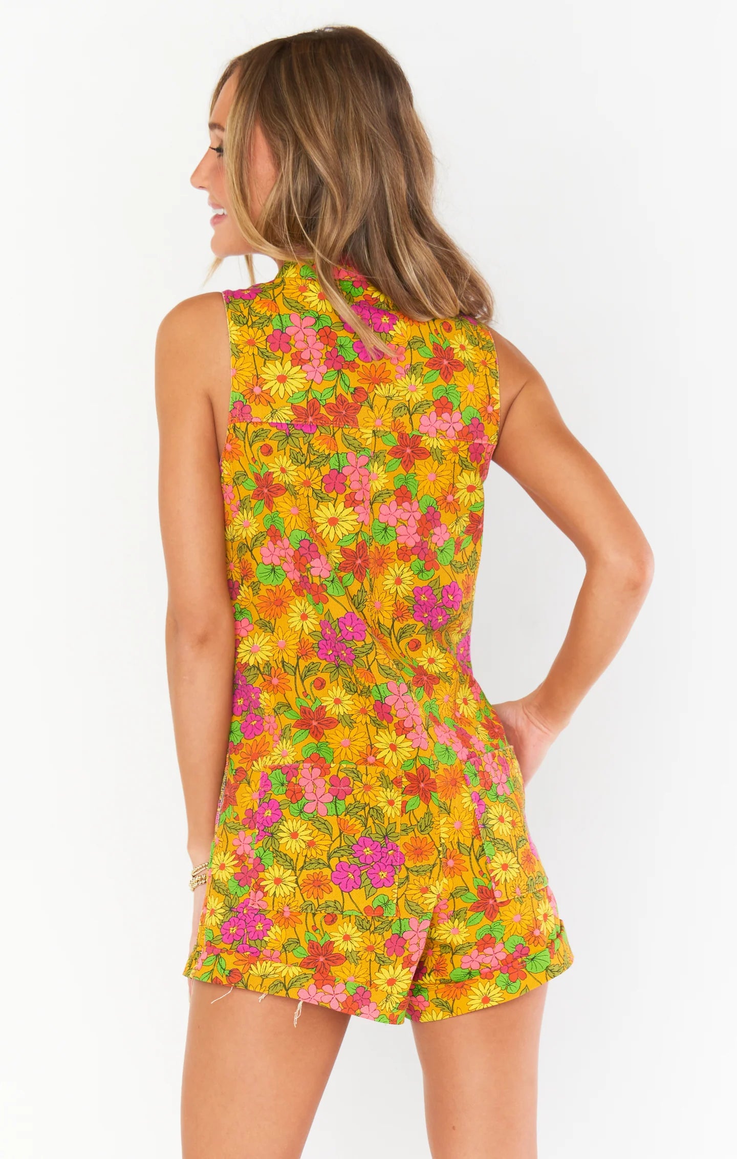 Load image into Gallery viewer, Show Me Your Mumu - Reno Romper, Carnaby Floral Denim
