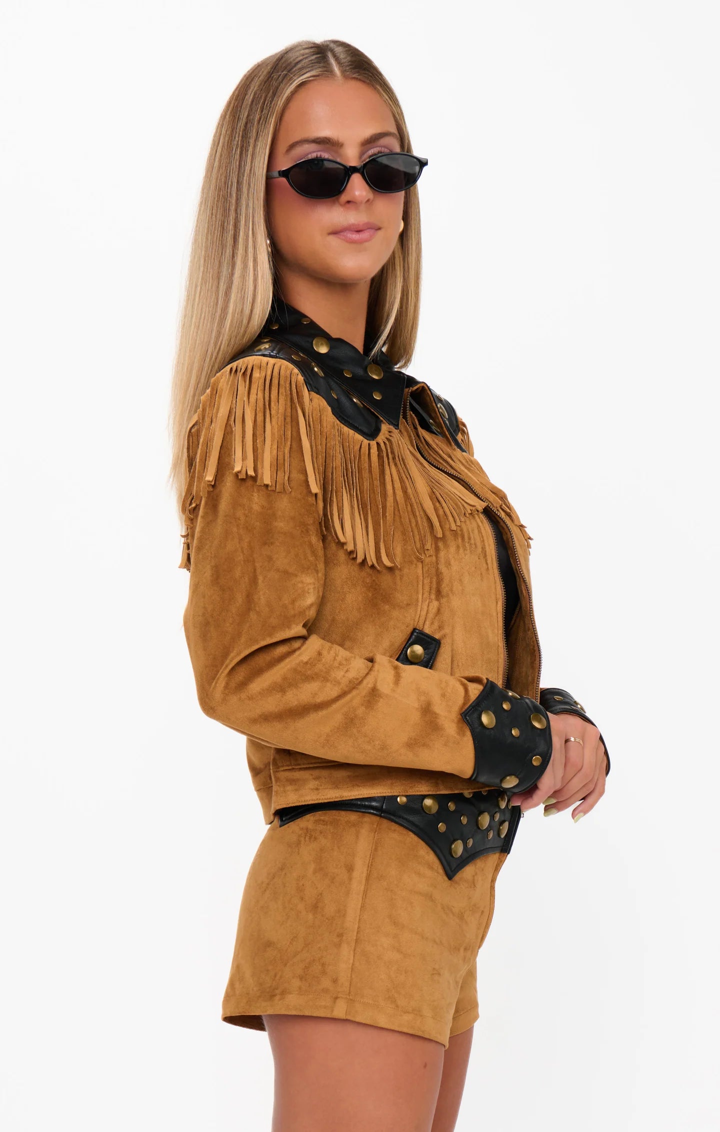 Wilson Jacket Sepia Faux Suede Leather