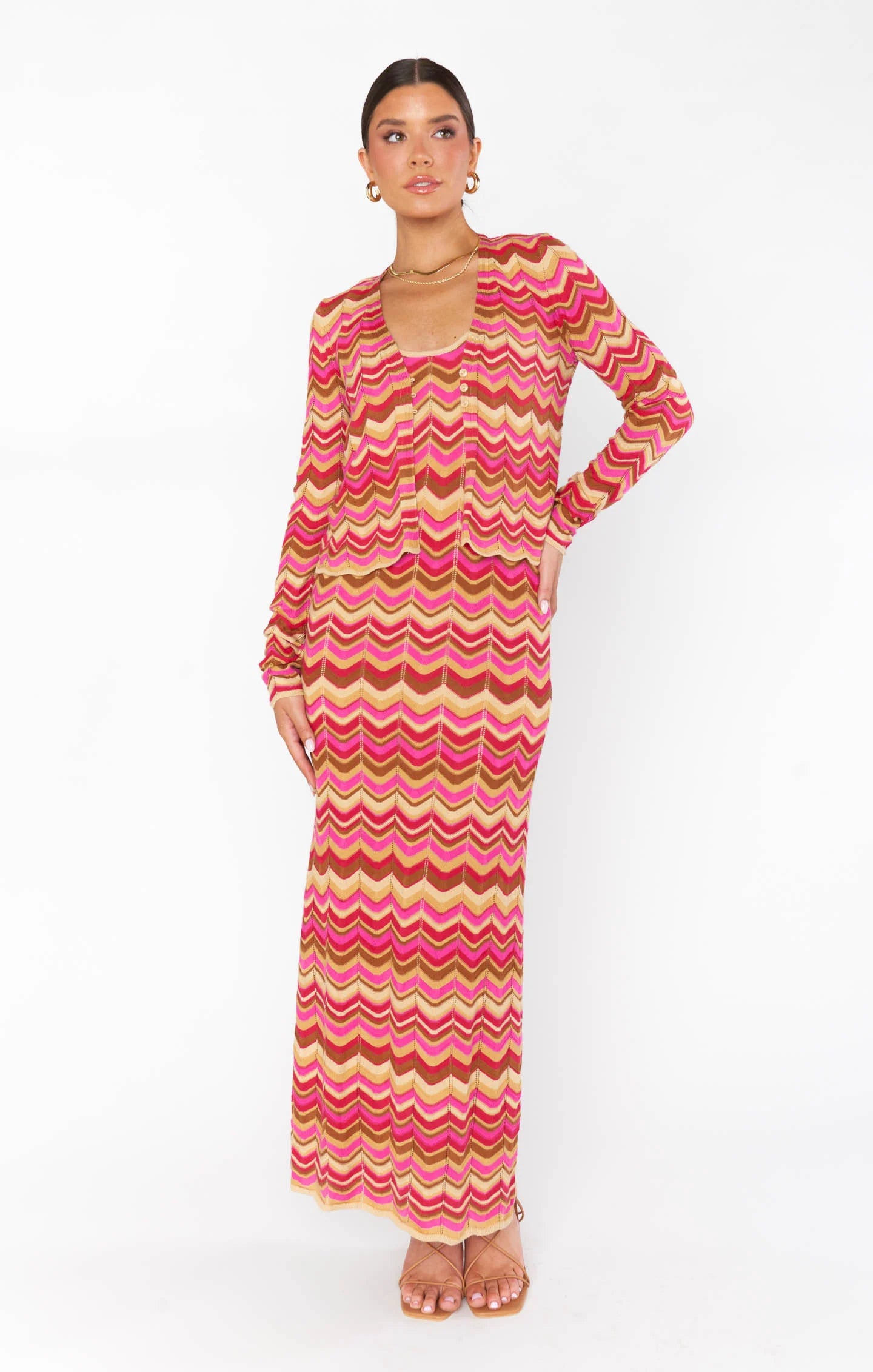 Show Me Your Mumu - Coza Cardi Top Horizon Stripe Knit