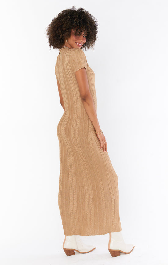 Load image into Gallery viewer, Show Me Your Mumu - Valleta Midi Dress Gold Shimmer Knit
