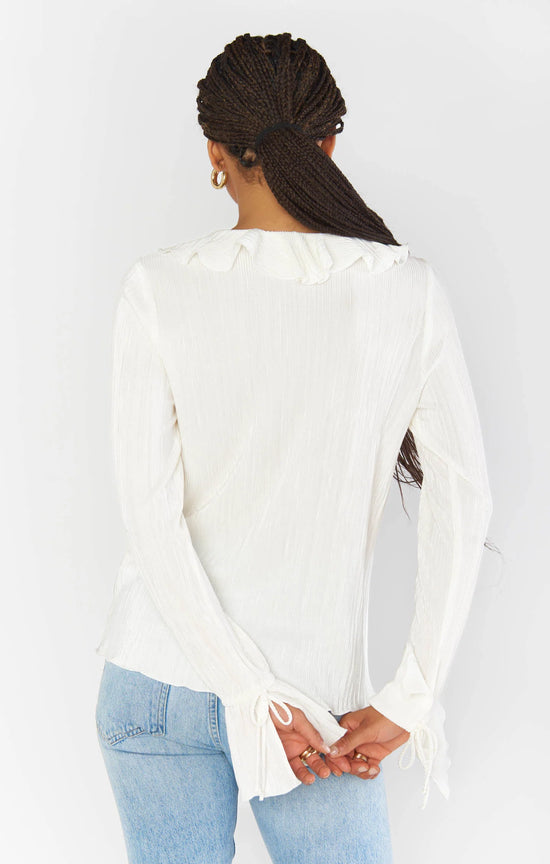Load image into Gallery viewer, Show Me Your Mumu - Adela Ruffle Top, Ivory Pleat
