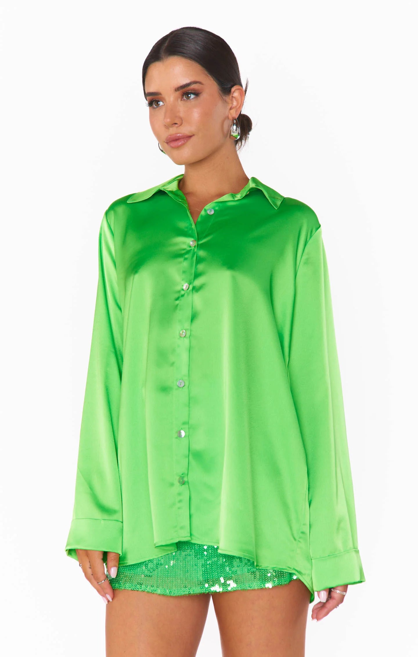 Show Me Your Mumu - Smith Button Down Bright Green