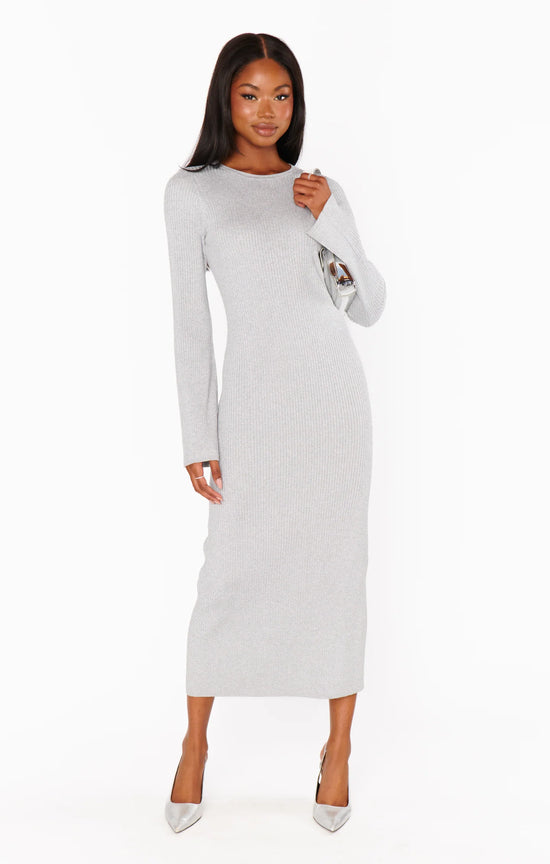 City Dress Silver Shimmer Knit