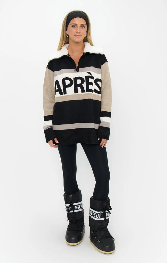 Show Me Your Mumu - Weston Half Zip Pullover - Apres Stripe Knit