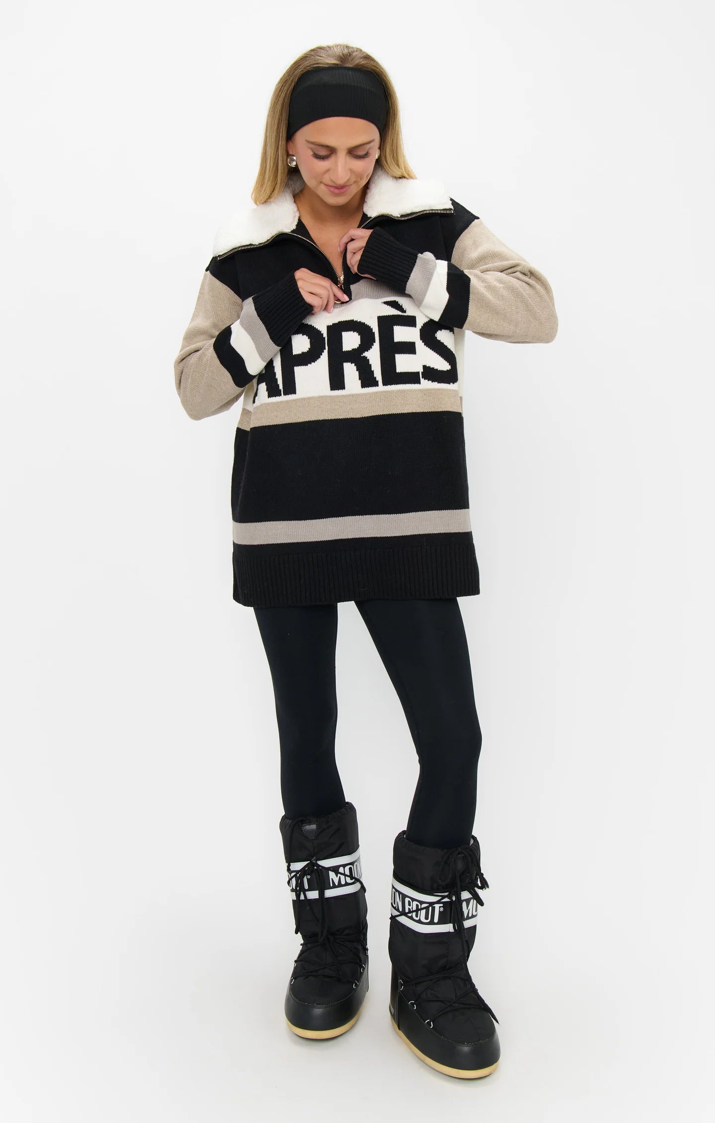 Show Me Your Mumu - Weston Half Zip Pullover - Apres Stripe Knit