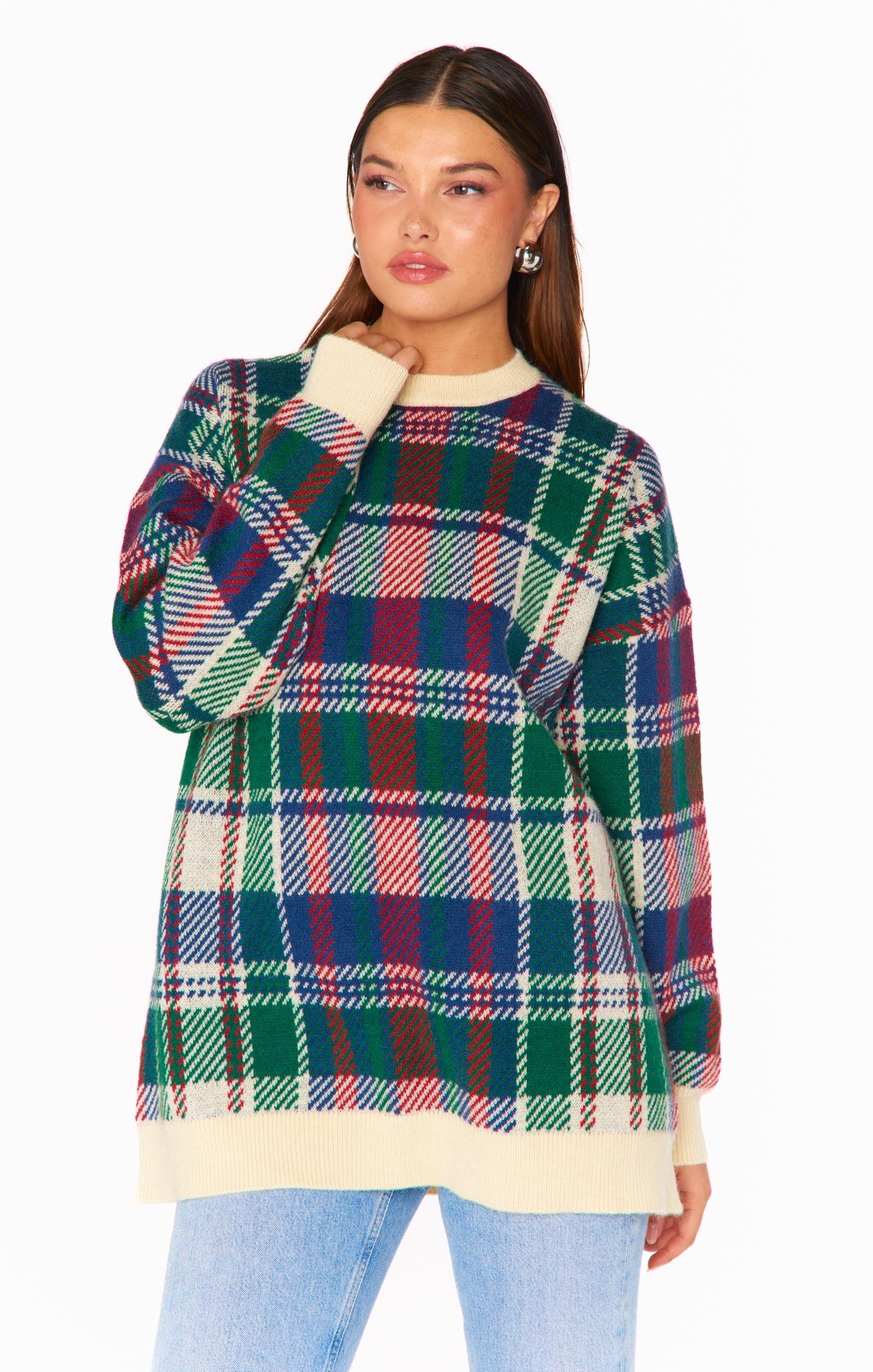 Show Me Your Mumu - Ember Tunic Sweater, Holiday Plaid Knit