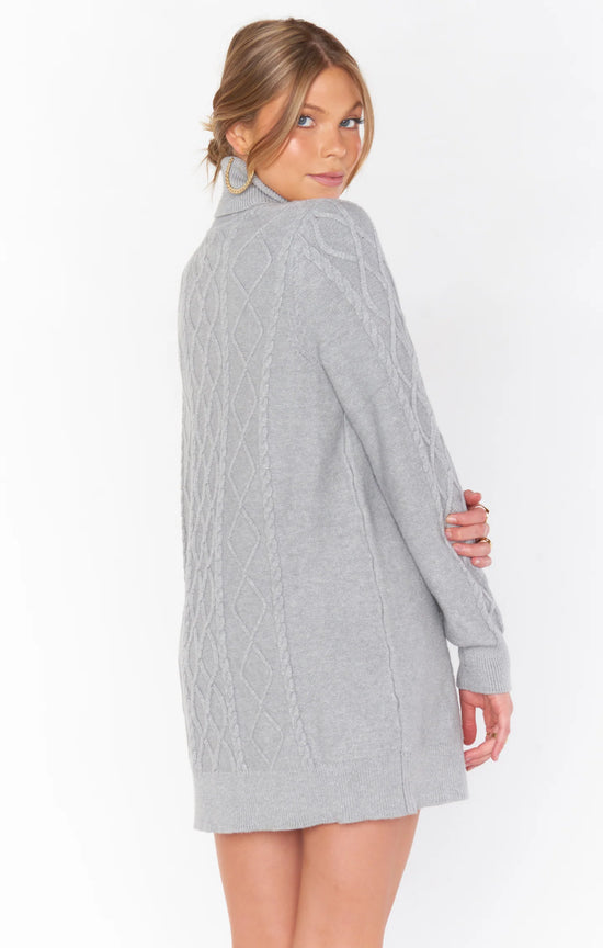 Load image into Gallery viewer, Show Me Your Mumu - Montreal Mini Dress Grey Cable Knit
